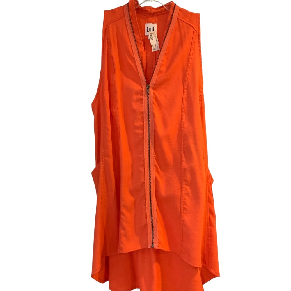 NWT Luii Red Orange Zippered Dress M